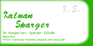 kalman sparger business card